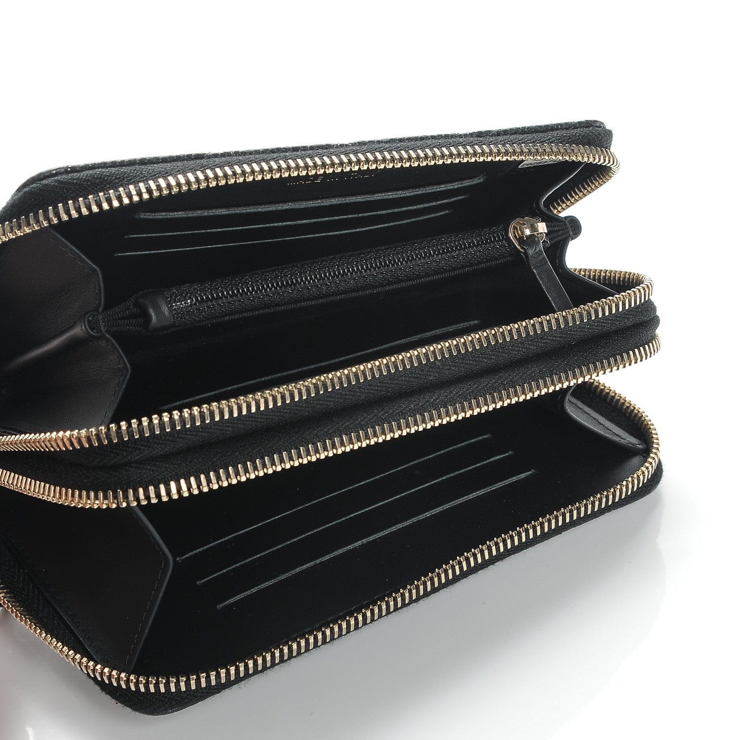 Chanel Caviar Quilted Large Gusset Double Zip Around Wallet Black 5 of 15