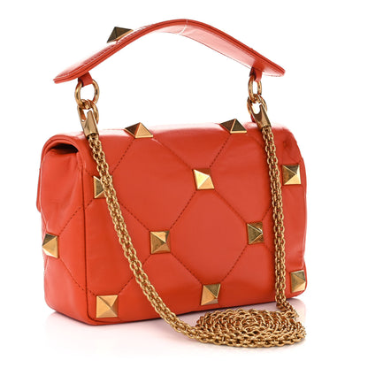 Valentino Garavani Nappa Medium Roman Stud Shoulder Bag Orange Zest 3 of 14