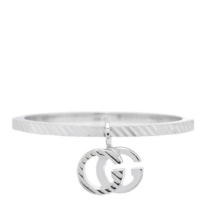 Gucci 18K White Gold Running G Charm Ring 51 5.75 1 of 5