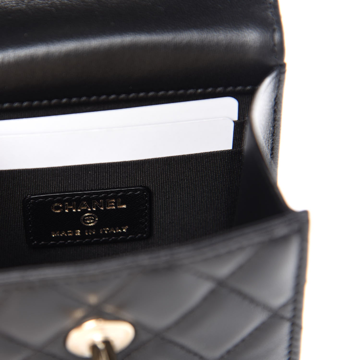 Chanel Lambskin Quilted Mini Trendy CC Chain Wallet Black 8 of 11