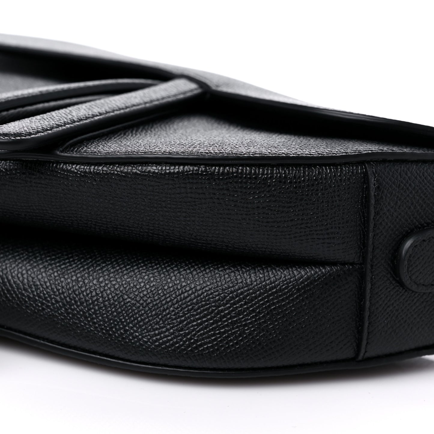 Grained Calfskin Saddle Bag Black