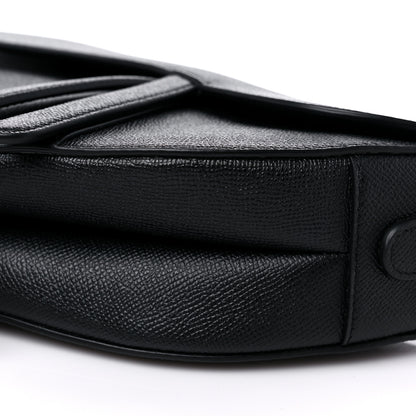 Christian Dior Grained Calfskin Saddle Bag Black 9 of 10