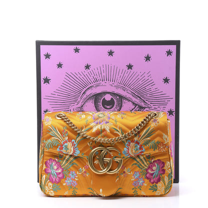 Gucci Jacquard Matelasse Floral Medium GG Marmont Shoulder Bag Yellow 10 of 10