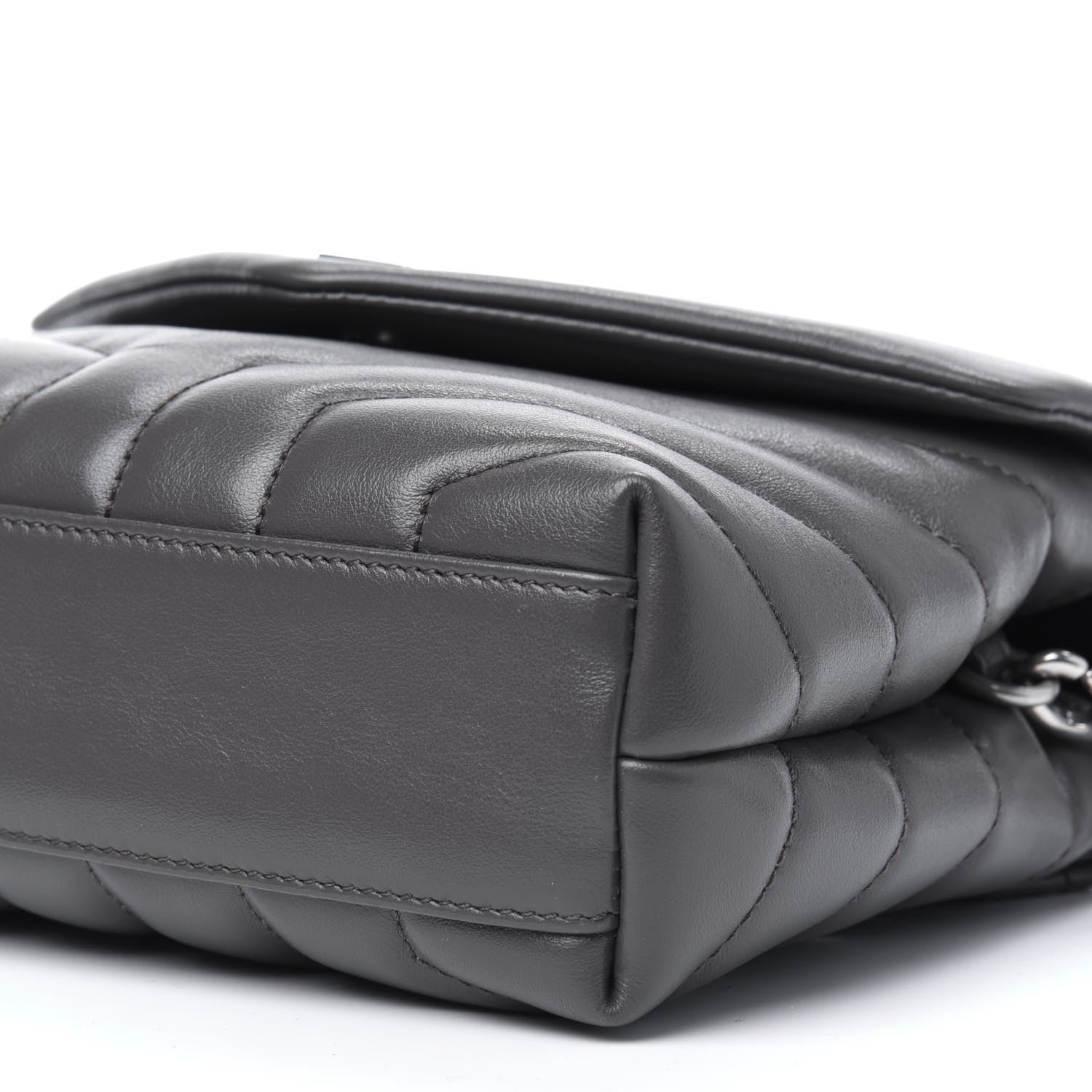 Saint Laurent Calfskin Y Quilted Monogram Toy Loulou Crossbody Bag Storm 23 of 25