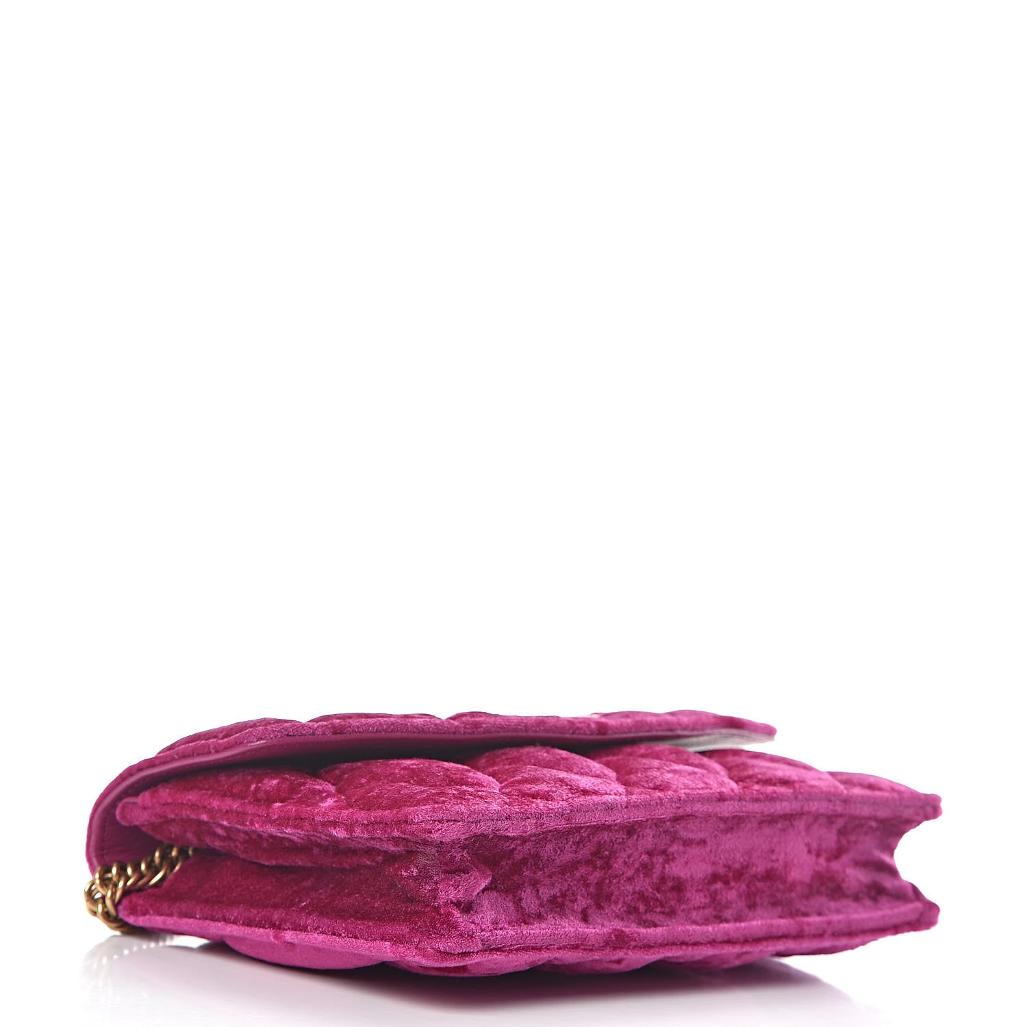 Balenciaga Crushed Velvet Crystal Mattress Quilted BB Wallet On Chain Fuchsia 4 of 9