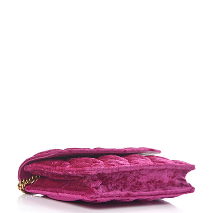 Balenciaga Crushed Velvet Crystal Mattress Quilted BB Wallet On Chain Fuchsia 4 of 9