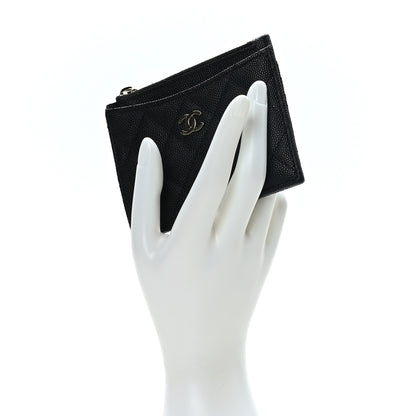Chanel Caviar Quilted CC Zip Card Holder Black 2 of 7