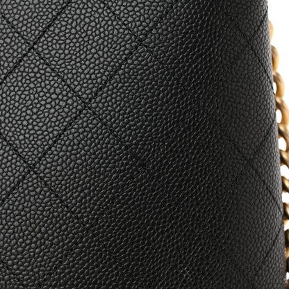 Chanel Caviar Stitched Large Shopping Tote Bag Black 12 of 15