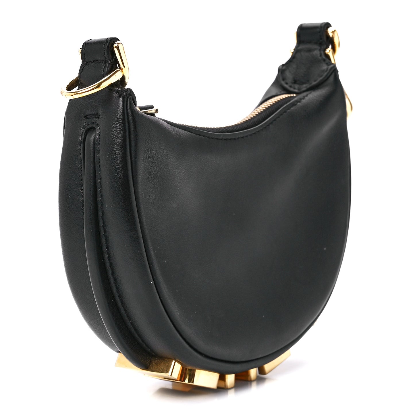 Vitello Grace Matte Nano Fendigraphy Hobo Charm Black