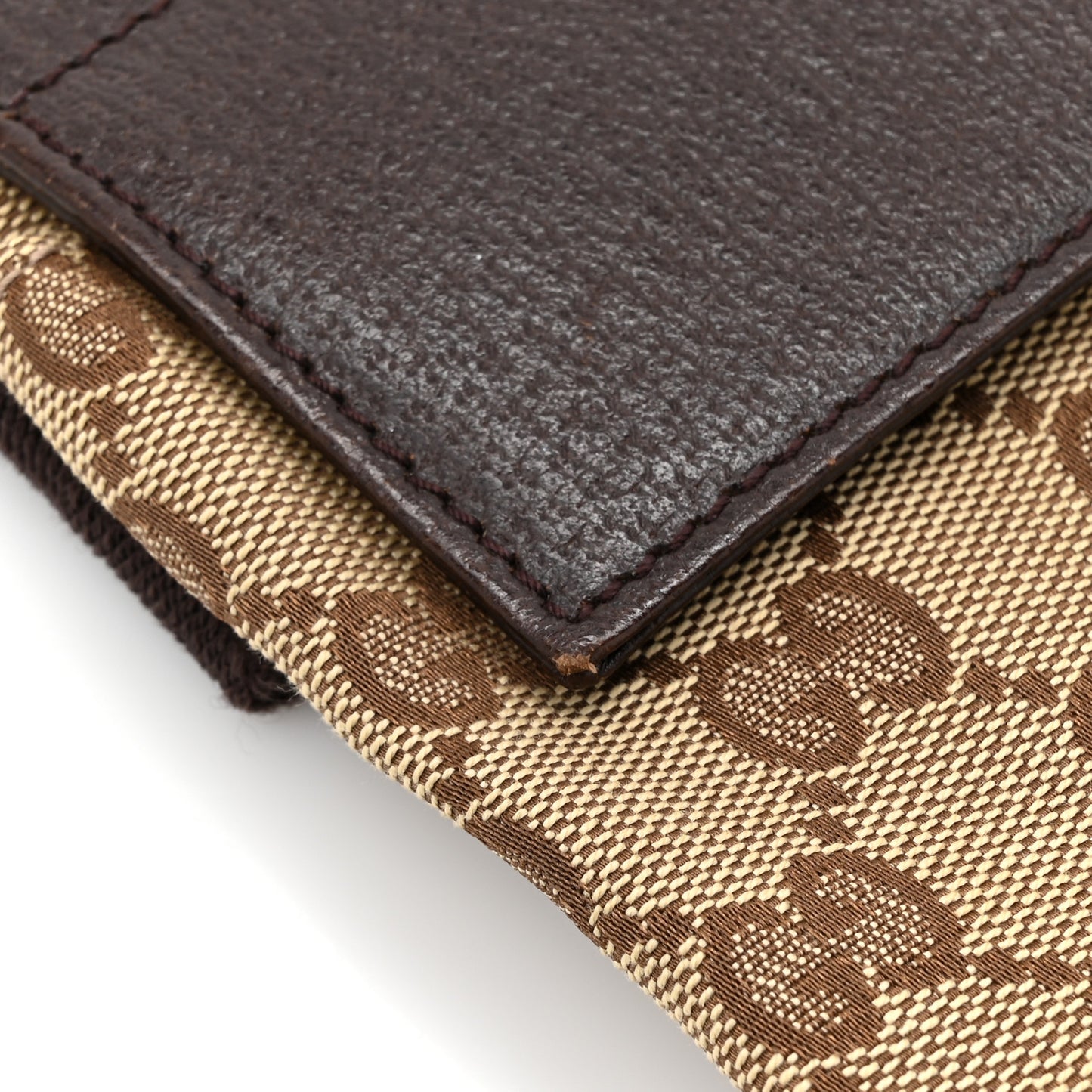 GG Monogram Double Pocket Belt Bag Dark Brown