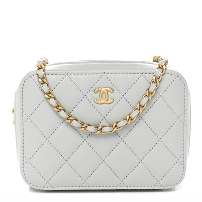 Chanel Lambskin Quilted CC Pearl Crush Camera Case Grey 1 of 11