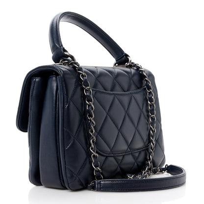 Chanel Lambskin Quilted Small Trendy CC Dual Handle Flap Bag Navy 3 of 13