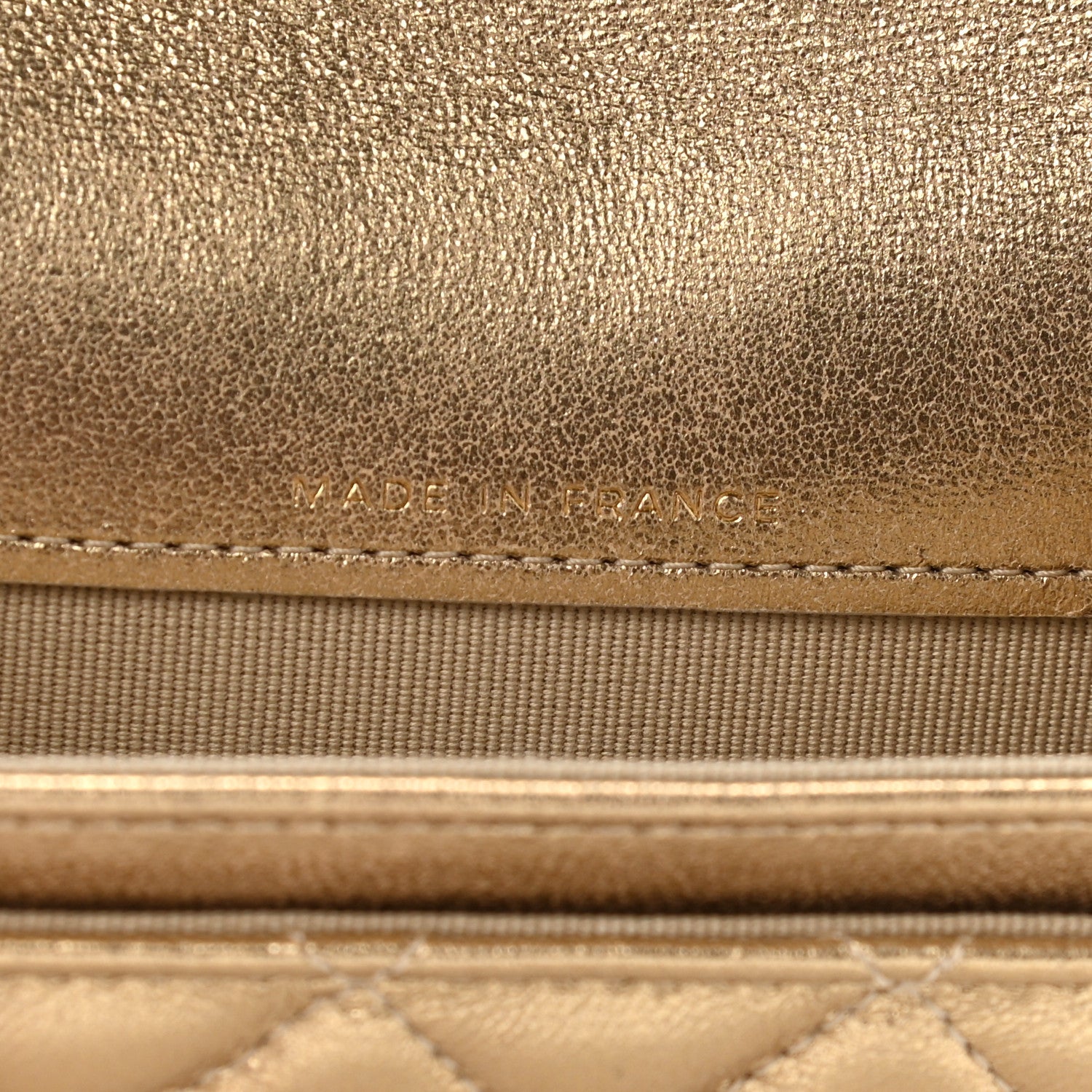 Chanel Metallic Lambskin Quilted Flap Card Holder Wallet Gold 7 of 8