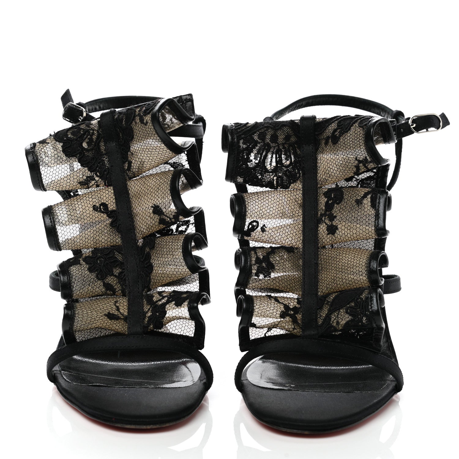 Christian Louboutin Dentelle Lace Fortitia Sandals 38.5 Black 2 of 9