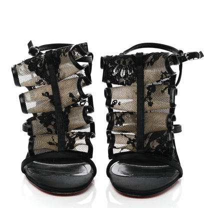 Christian Louboutin Dentelle Lace Fortitia Sandals 38.5 Black 2 of 9