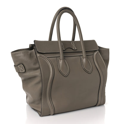 Celine Drummed Calfskin Mini Luggage Bag Souris 2 of 11
