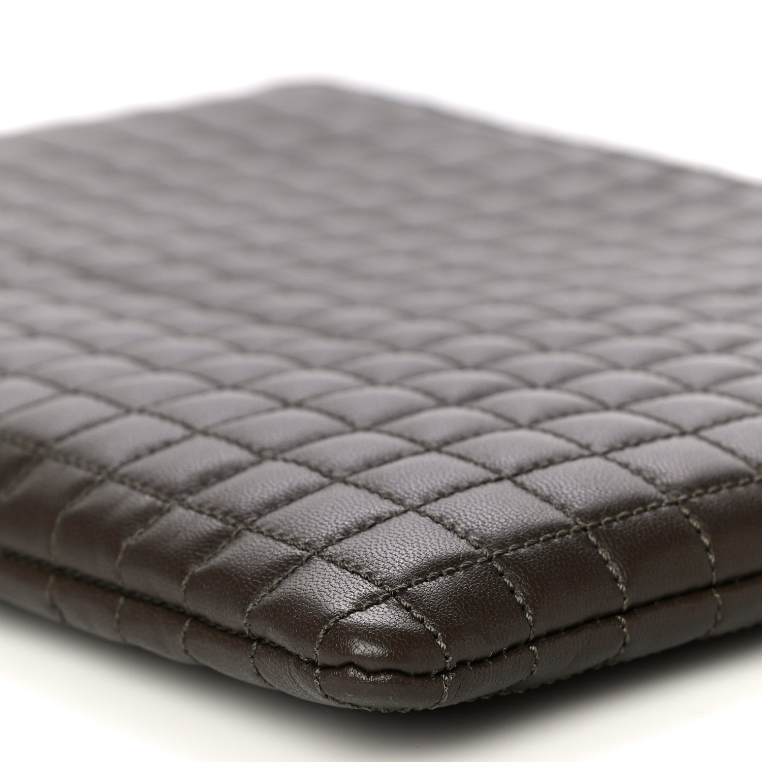 Celine Calfskin Quilted C Charm Pouch Khaki 11 of 13