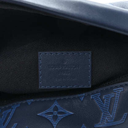 Louis Vuitton Calfskin Monogram Shadow Discovery Bumbag PM Blue 5 of 8