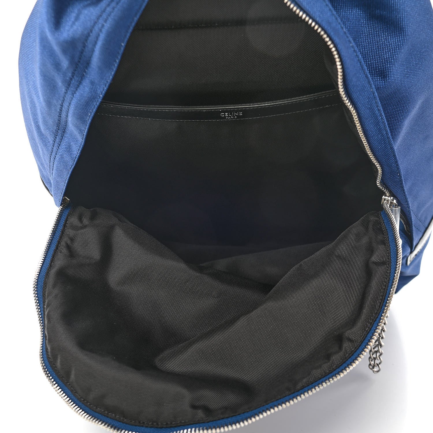 Celine Calfskin Nylon My Own Worst Enemy Backpack Blue 5 of 8