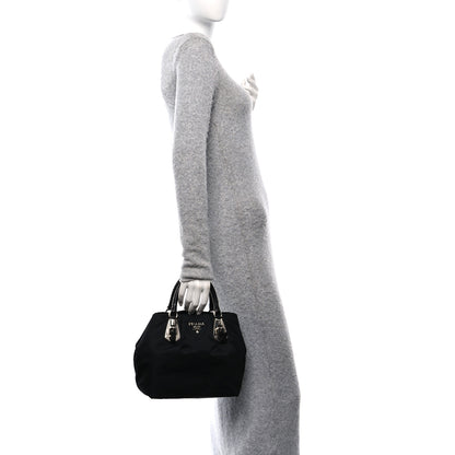 Prada Tessuto Nylon Nappa Braided Top Handle Bag Black 2 of 10