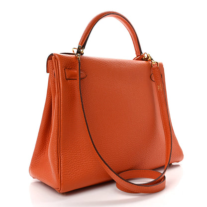 Hermes Togo Kelly Retourne 32 Orange 3 of 9