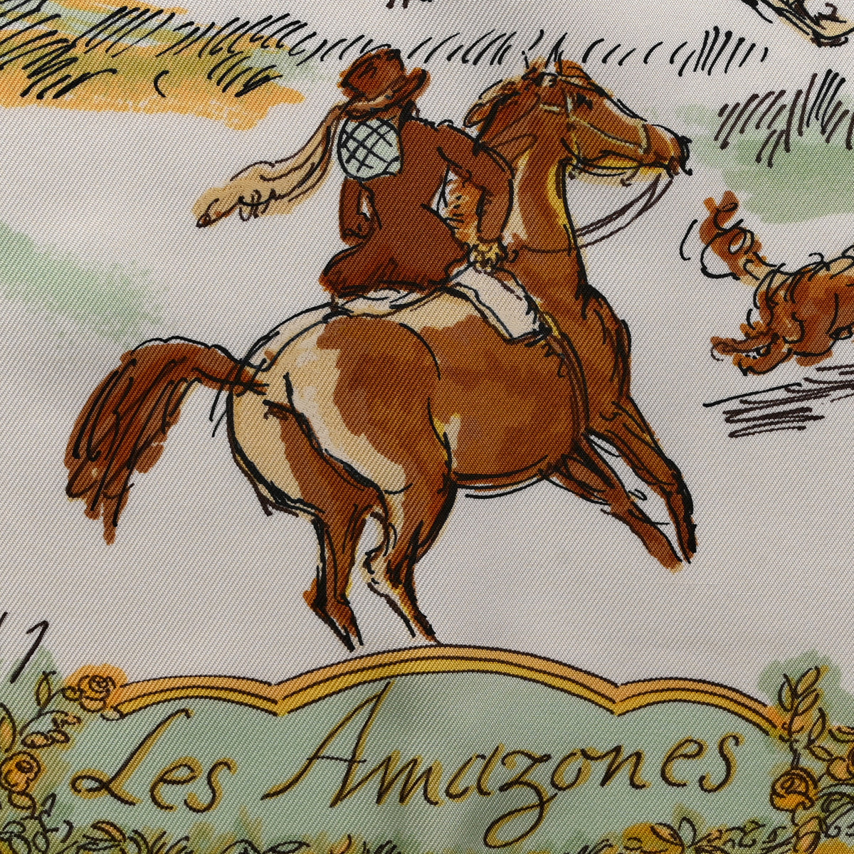 Hermes Silk Les Amazones Scarf 90 4 of 5