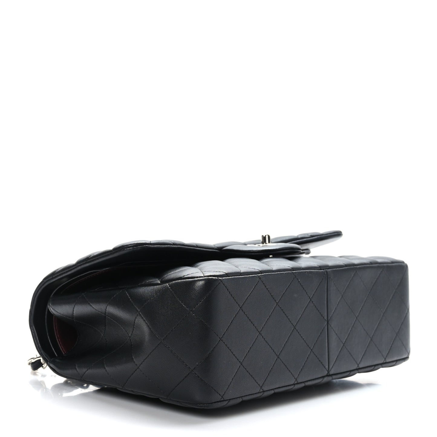 Lambskin Quilted Jumbo Double Flap Black