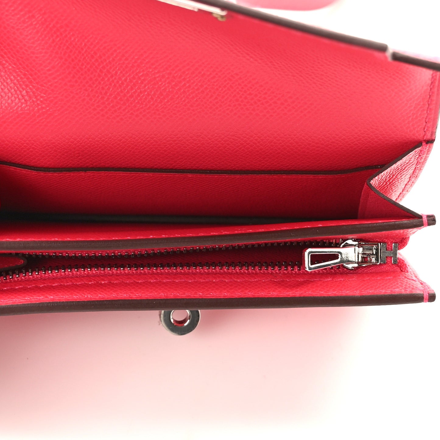 Madame Calfskin Kelly Slim Wallet Rose Extreme
