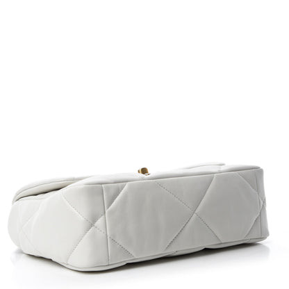 Chanel Goatskin Quilted Medium Chanel 19 Flap White 4 of 11