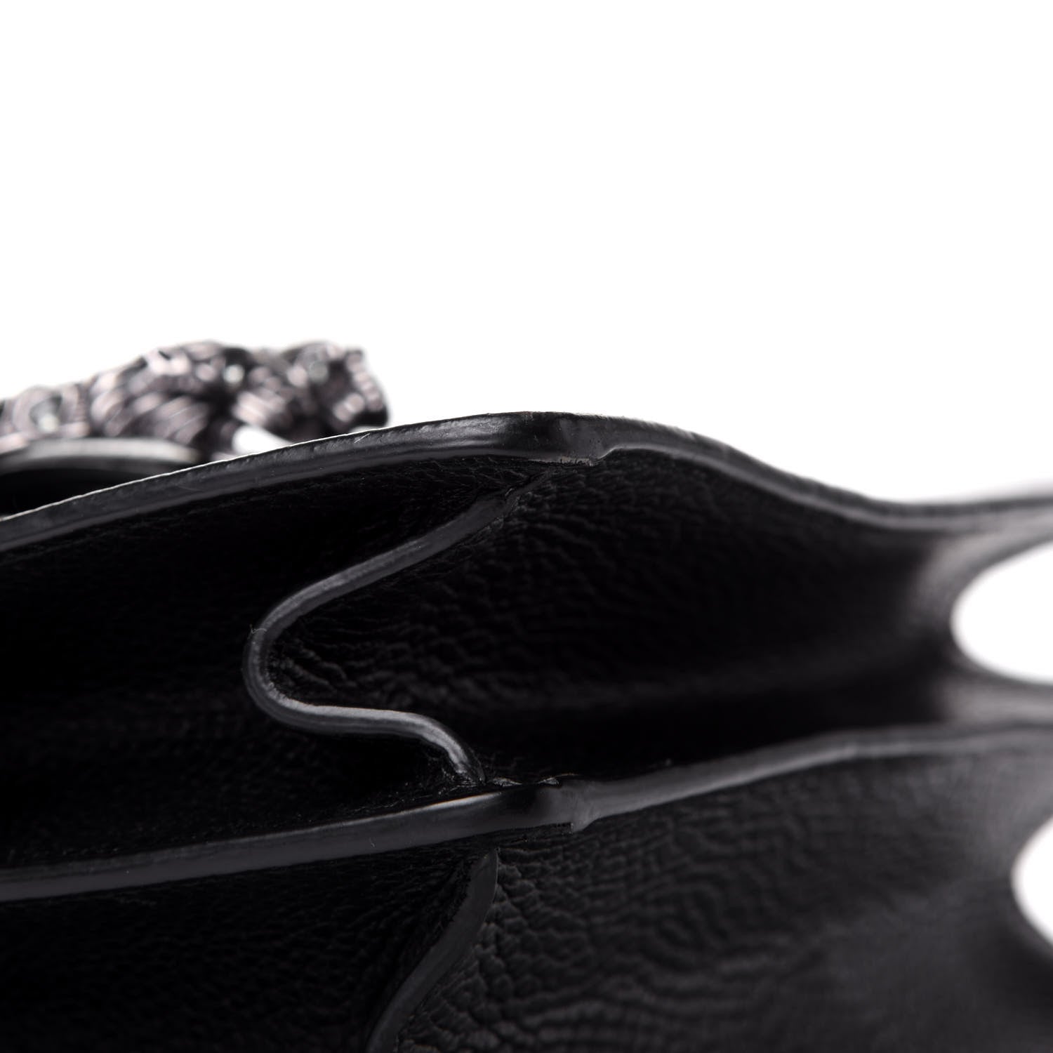Gucci Dollar Calfskin Crystal Web Medium Dionysus Bamboo Top Handle Bag Black Black Diamond 5 of 6