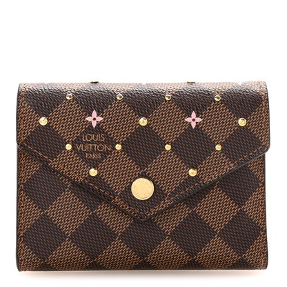 Louis Vuitton Damier Ebene Studded Victorine Wallet 1 of 7