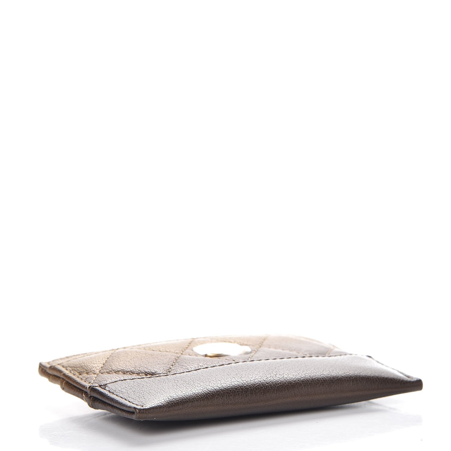 Chanel Metallic Goatskin Quilted Gabrielle Card Holder Bronze 4 of 9
