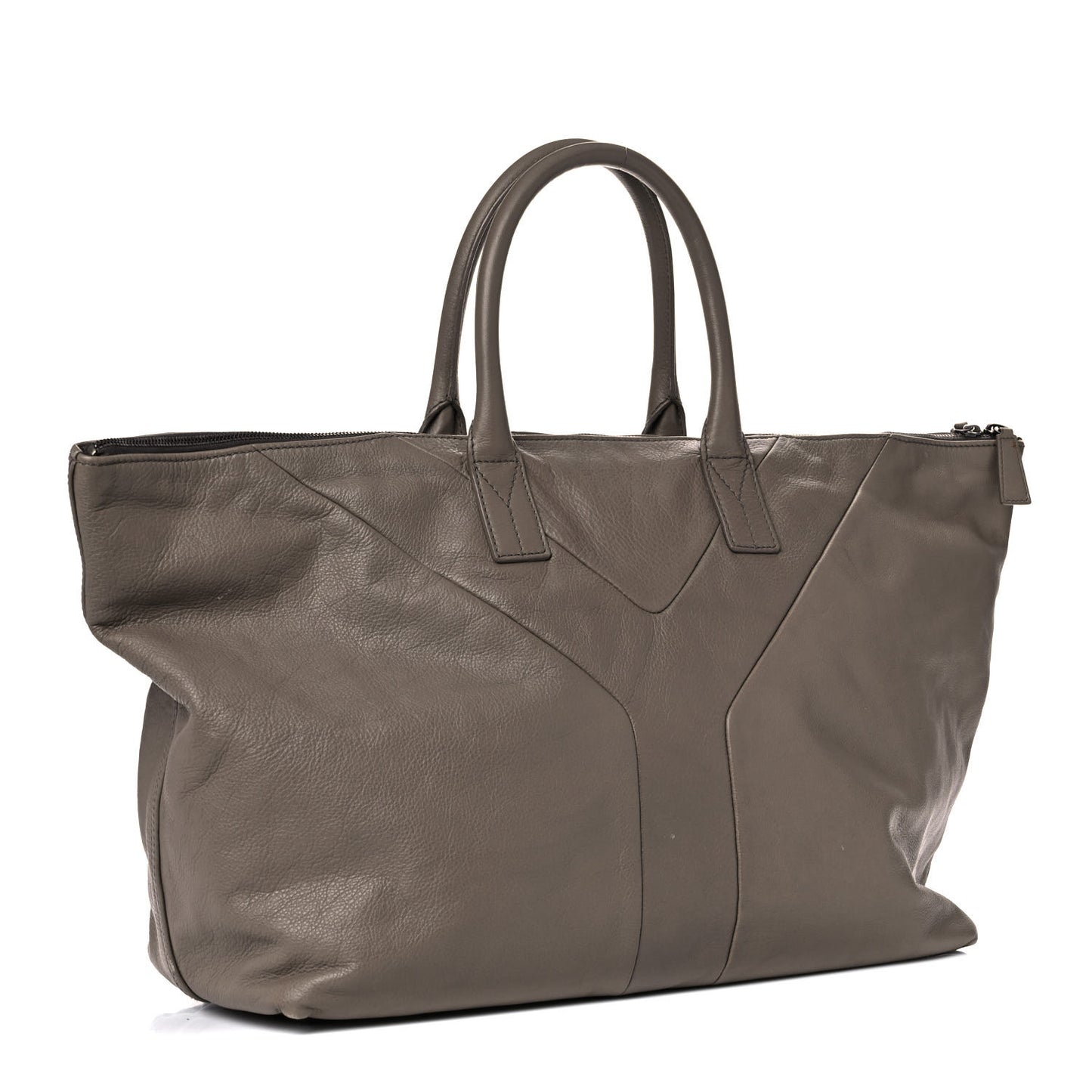 Calfskin Sac Hamptons Weekender Bag Taupe