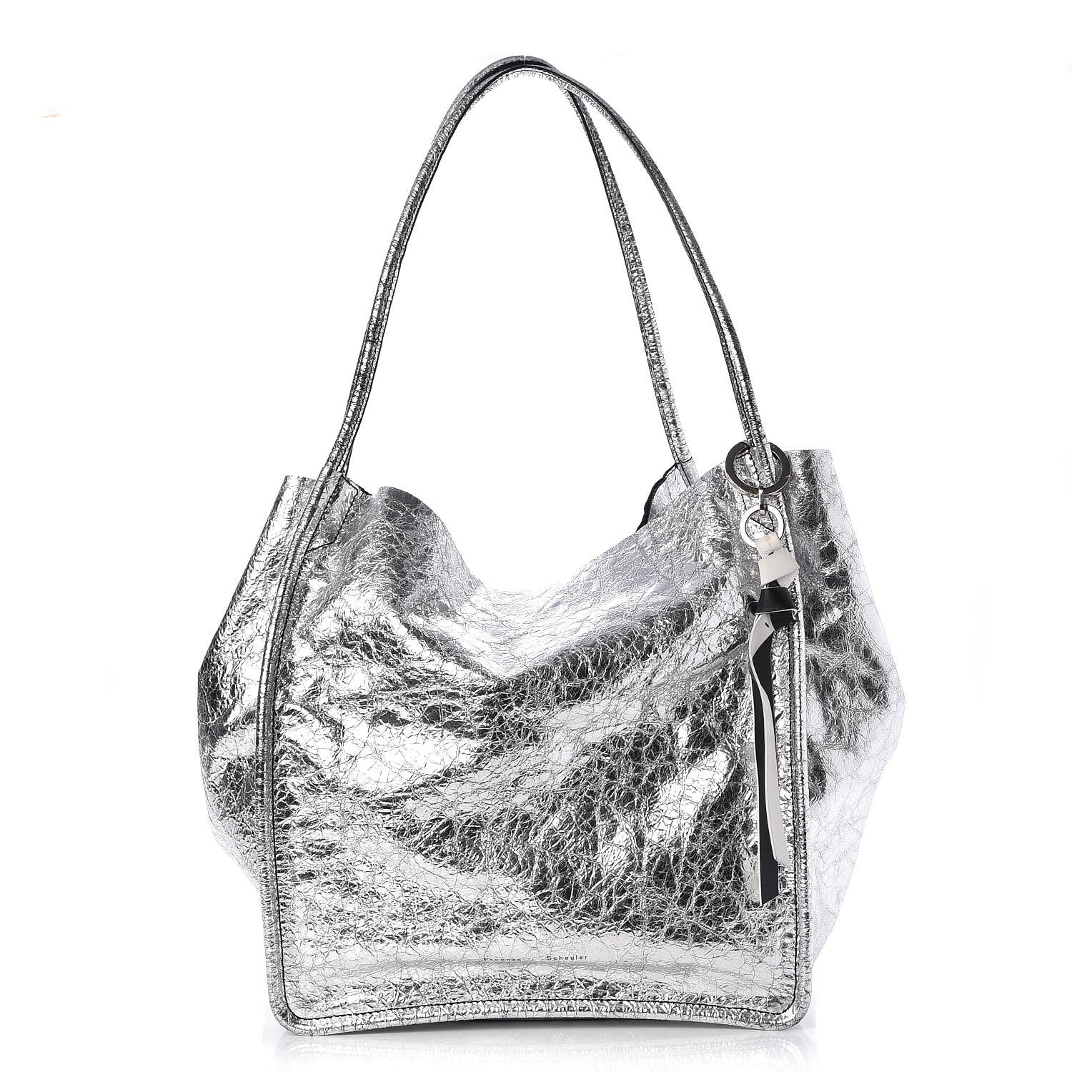 Proenza Schouler Metallic Calfskin Extra Large Tote Silver 1 of 8