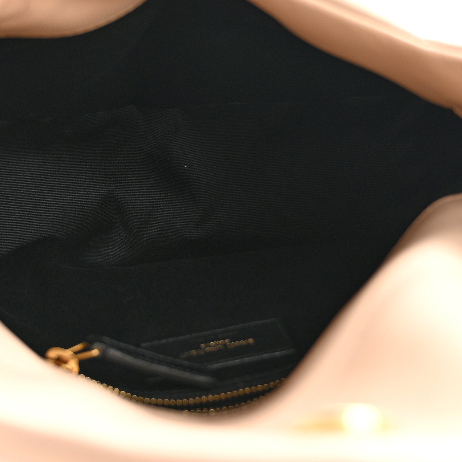 Saint Laurent Lambskin Quilted Small Loulou Puffer Monogram Chain Satchel Dark Beige 5 of 11