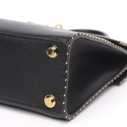 Louis Vuitton Calfskin Taurillon Studded City Steamer One Handle Bag Black 9 of 10