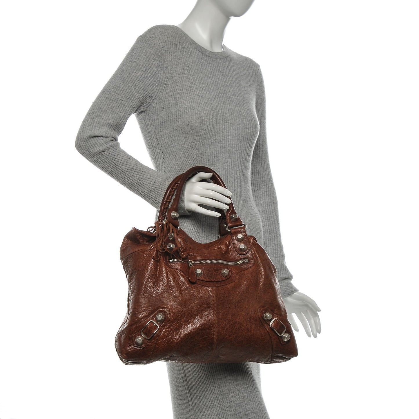 Agneau Giant 21 Silver Hardware Brief Sienna