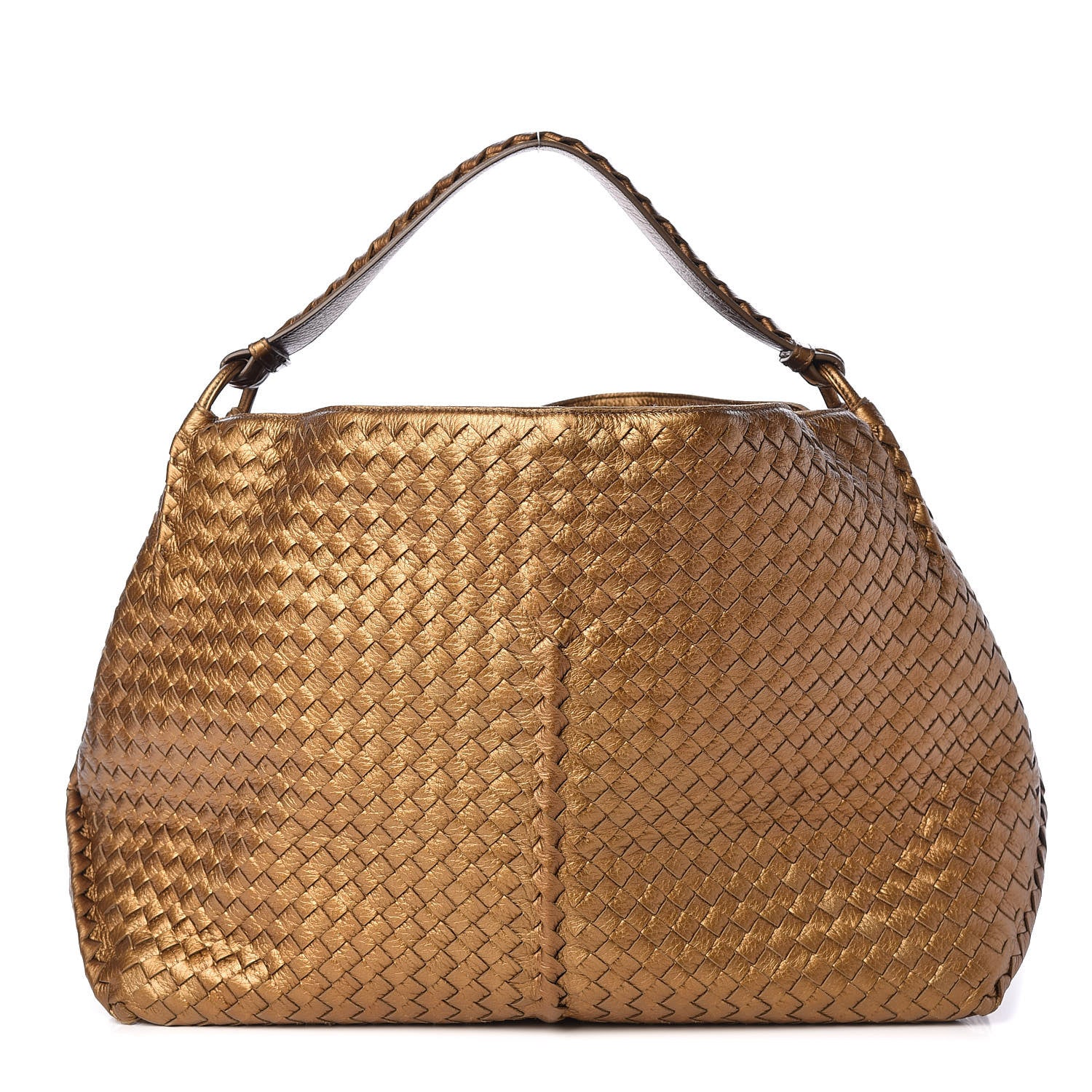Bottega Veneta Cervo Intrecciato Shoulder Bag New Bronze 1 of 10