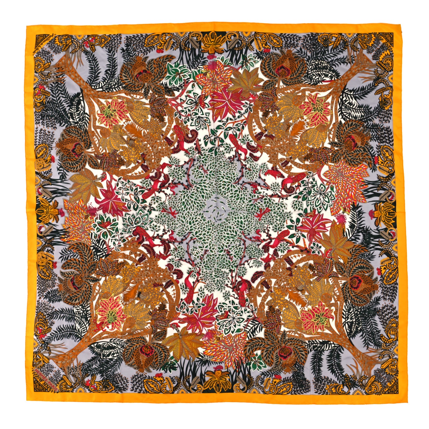 Silk Maitres de la Foret Scarf 140