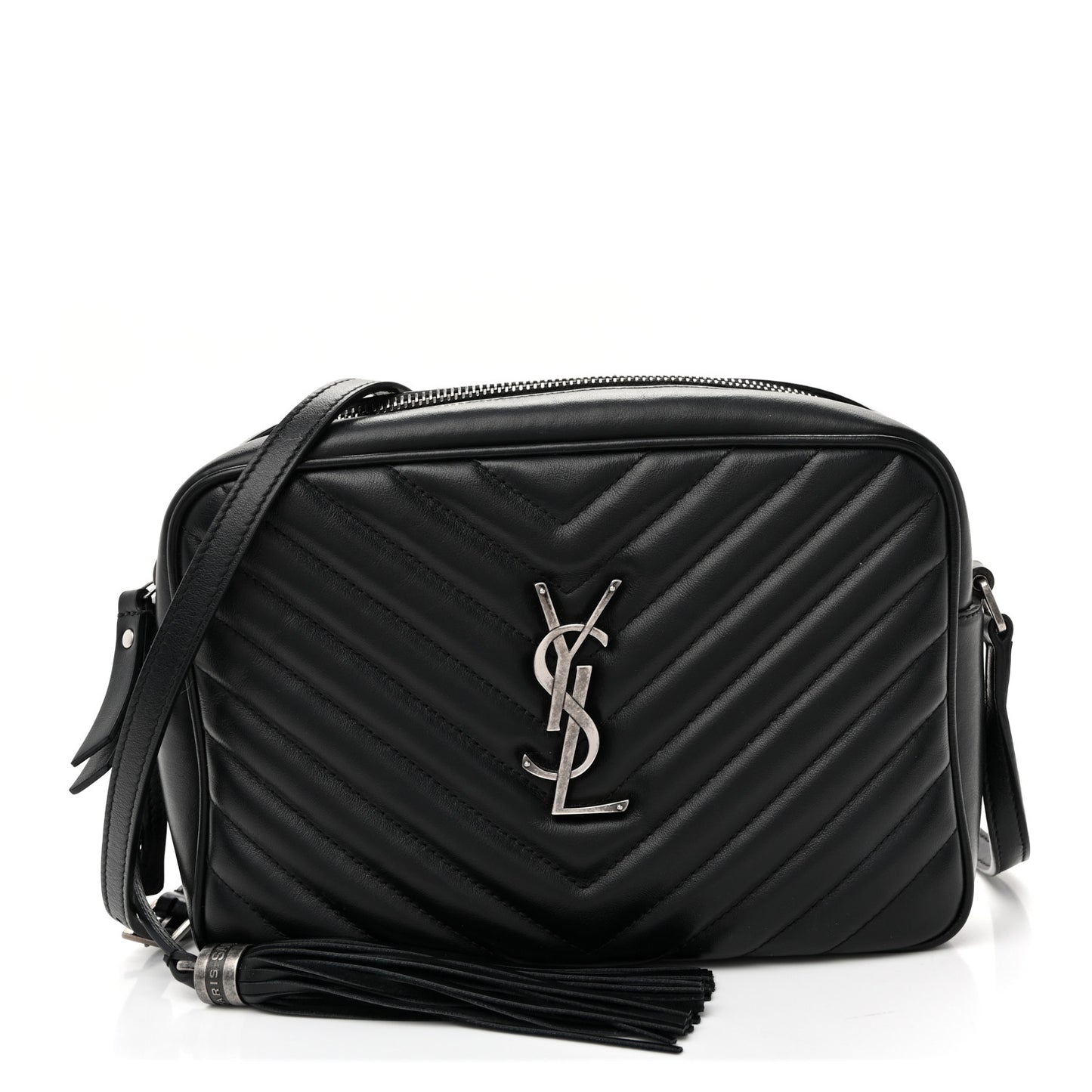 Calfskin Matelasse Monogram Lou Camera Bag Black