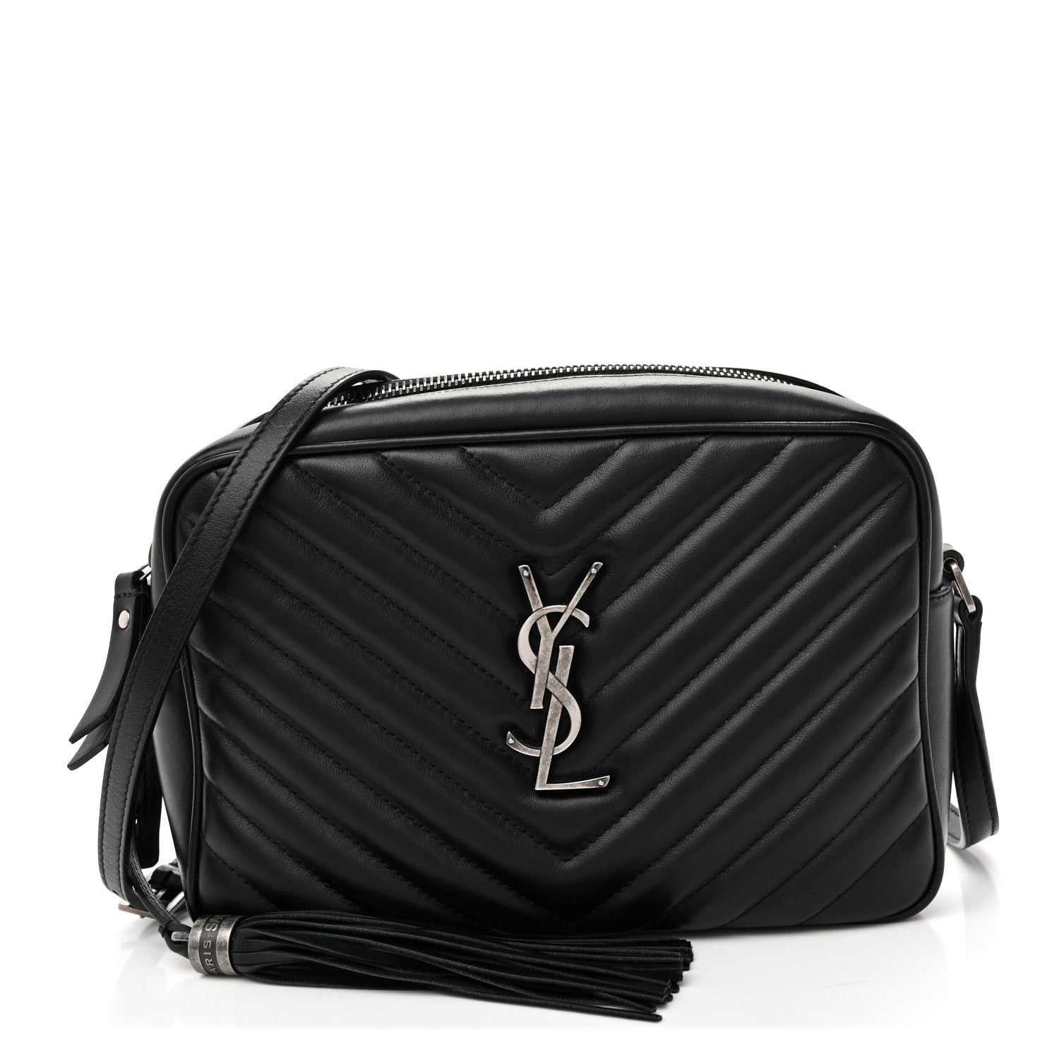 Saint Laurent Calfskin Matelasse Monogram Lou Camera Bag Black 1 of 10