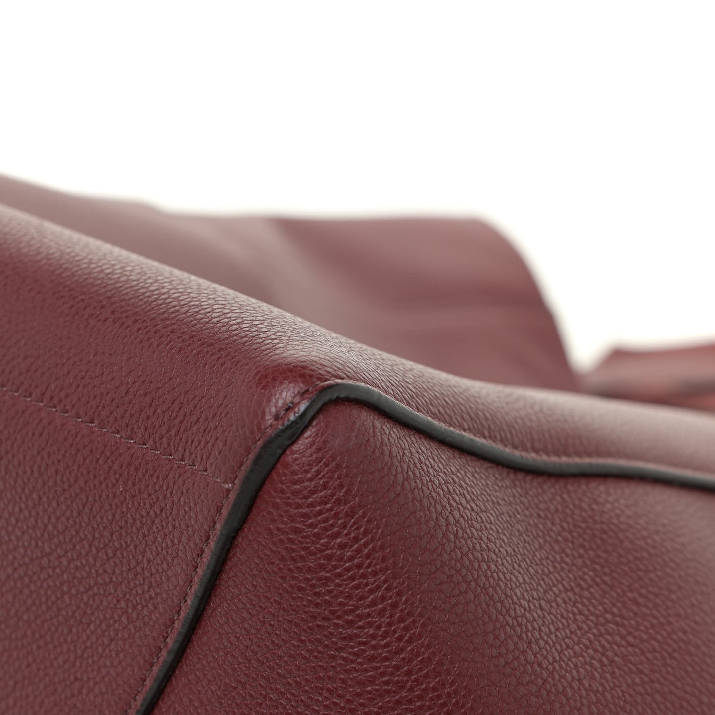 Soft Grained Calfskin Sangle Bucket Bag Burgundy