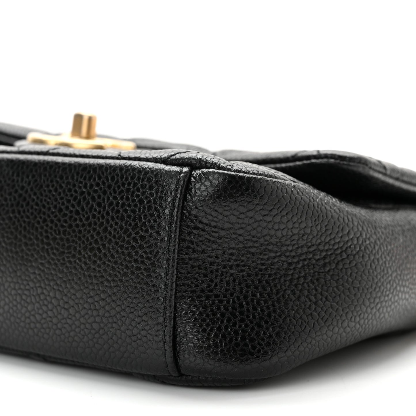 Caviar Quilted Mini Chain Soul Flap Black