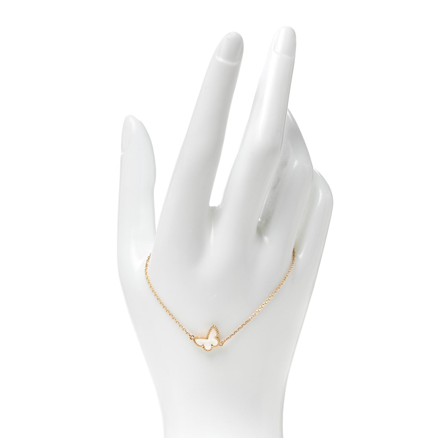18K Yellow Gold Mother of Pearl Sweet Alhambra Butterfly Bracelet