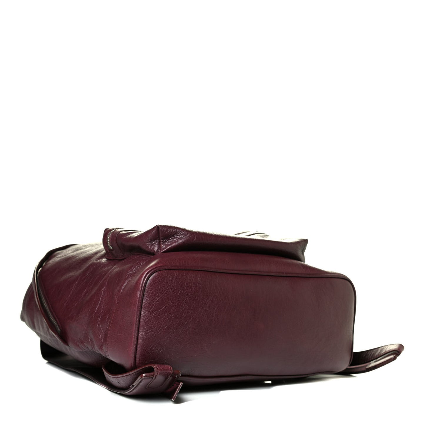 Agneau Classic Silver Hardware Backpack Rouge Lie De Vin