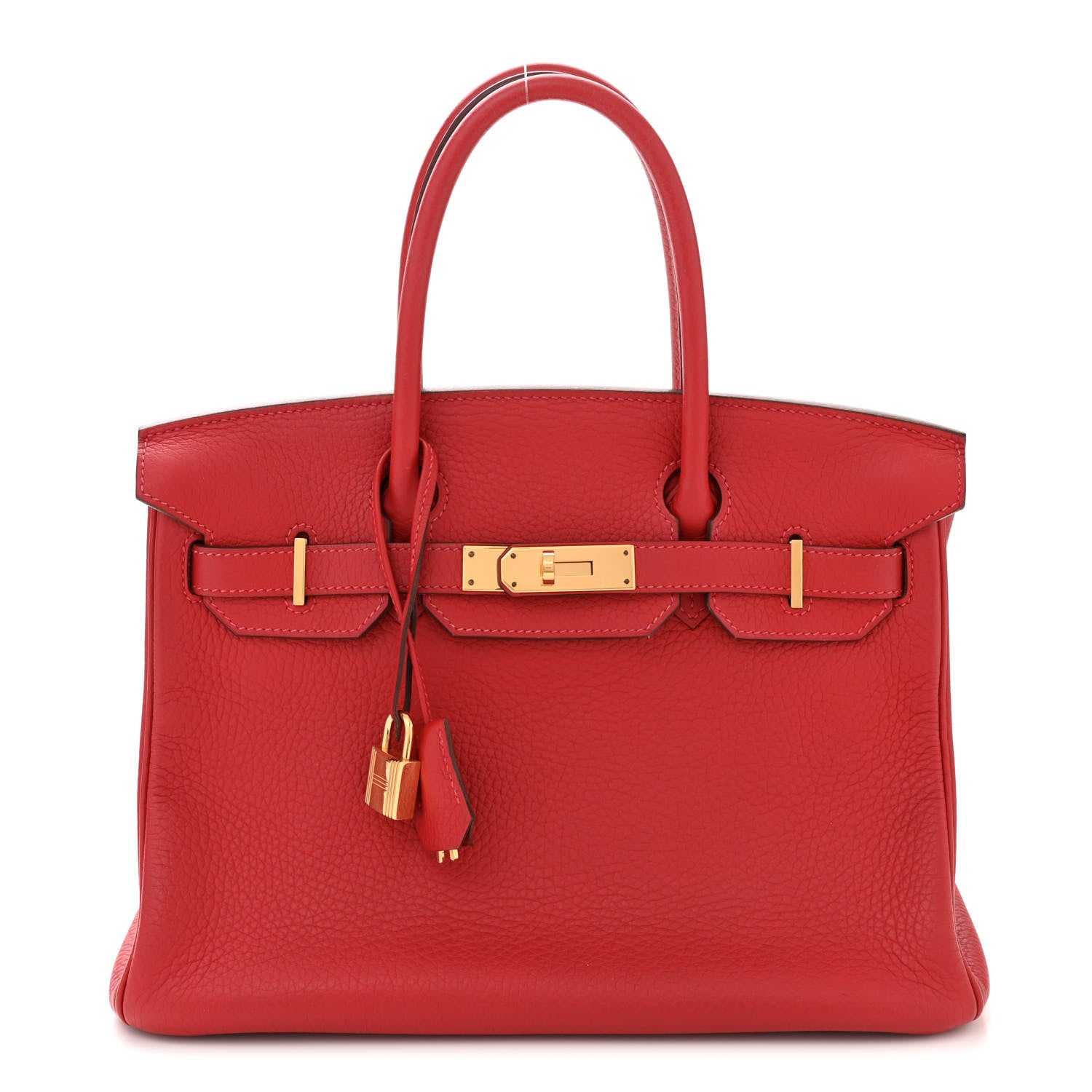 Hermes Taurillon Clemence Birkin 30 Rouge Casaque 1 of 10