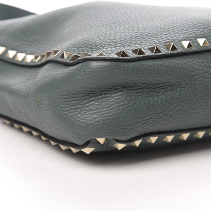 Valentino Garavani Pebbled Calfskin Small Rockstud Flip-Lock Messenger Bag Giada 8 of 12