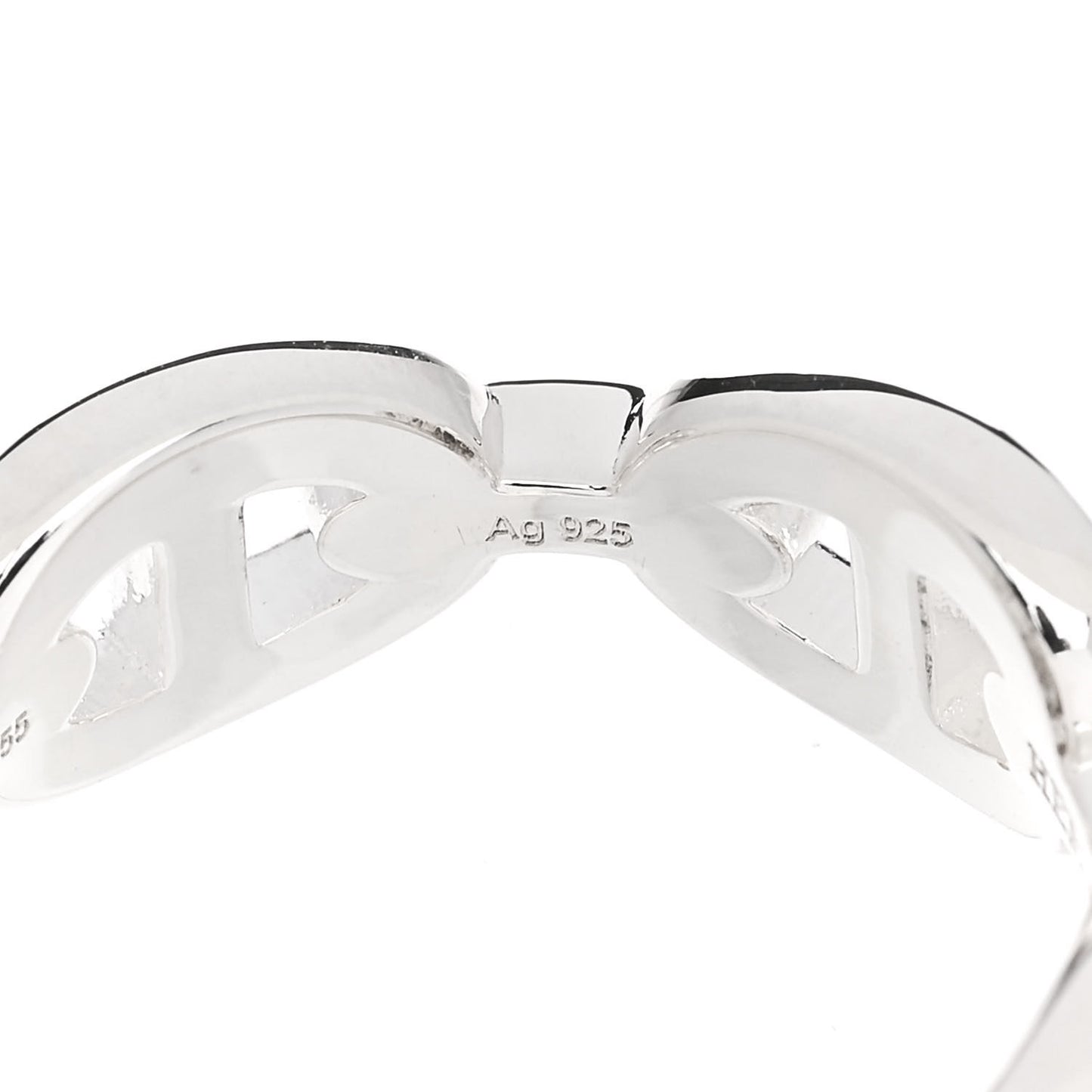 Sterling Silver PM Chaine d'Ancre Enchainee Band Ring 55 7.25