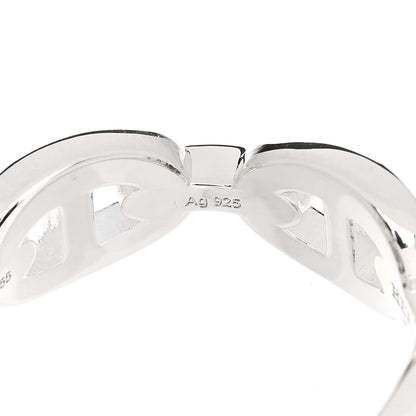 Hermes Sterling Silver PM Chaine d'Ancre Enchainee Band Ring 55 7.25 8 of 9