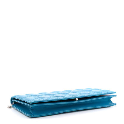 Christian Dior Lambskin Cannage Lady Dior Convertible Clutch Blue 4 of 13